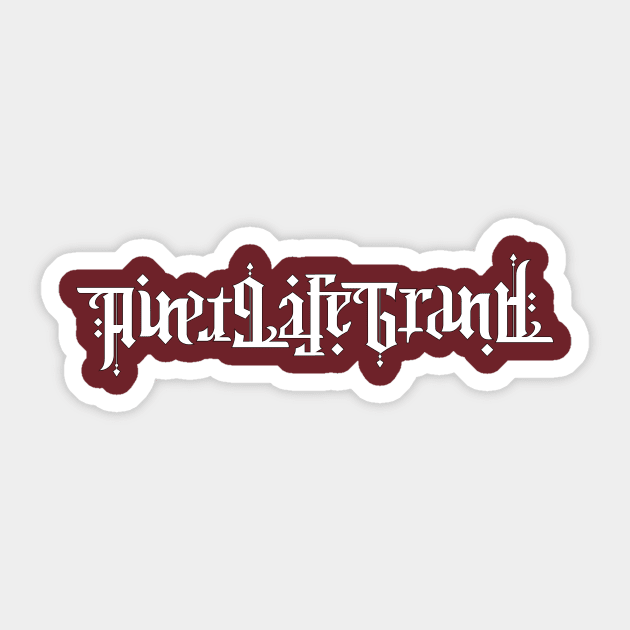 Widespread Panic Ain't Life Grand  Ambigram in white Sticker by R U Kind Design